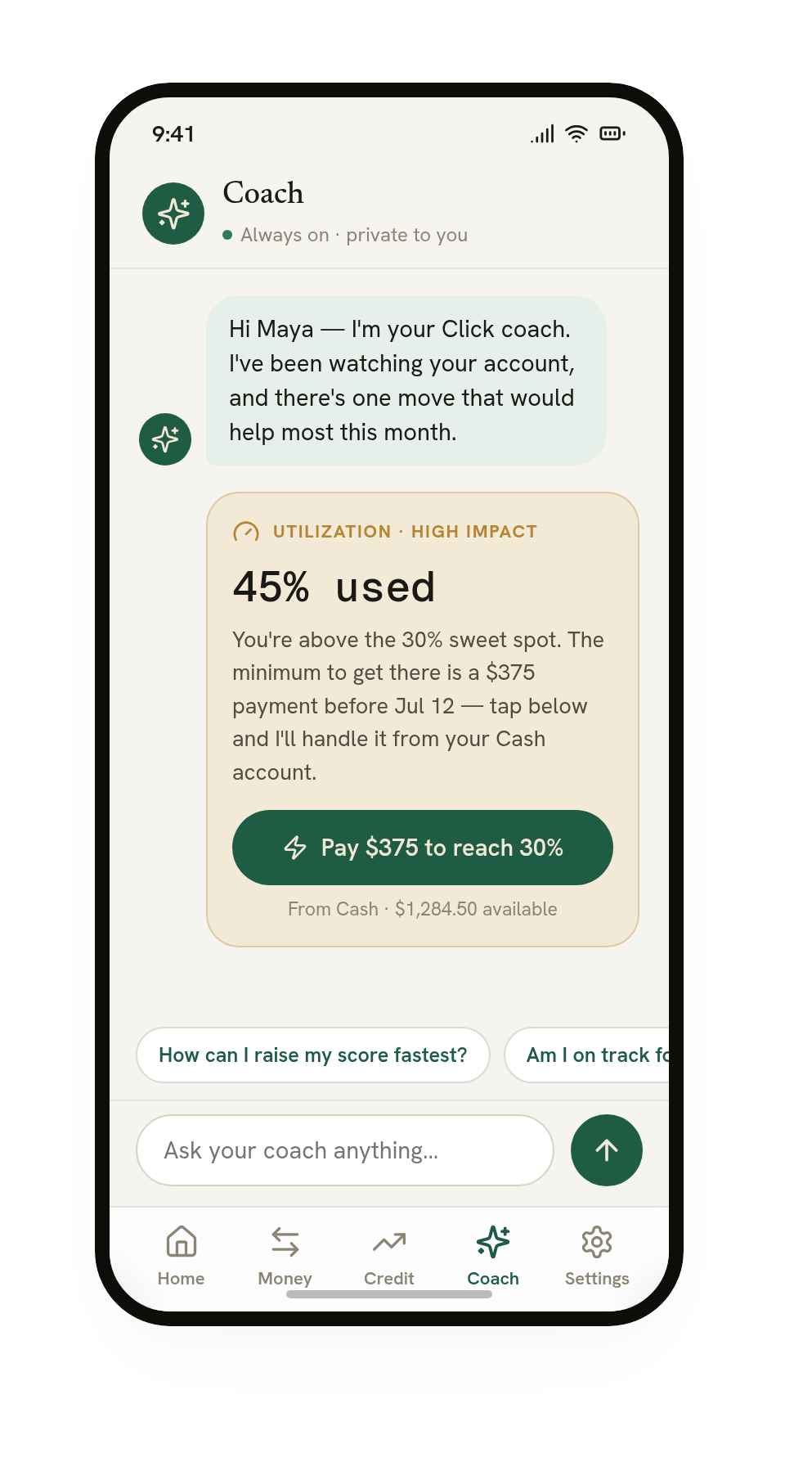 Click app — AI Coach